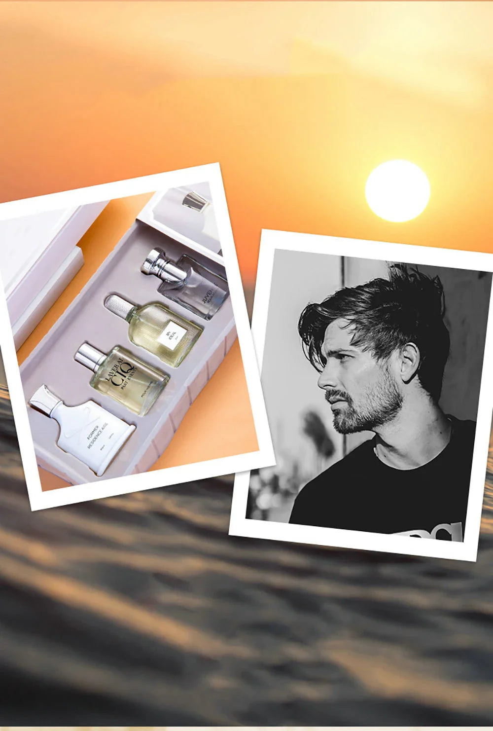 Brand Men's Perfume 100ml Gift Box - Four-Piece Set with Lasting Fragrance Body Spray, Fresh Plant Floral Scent and Pheromones