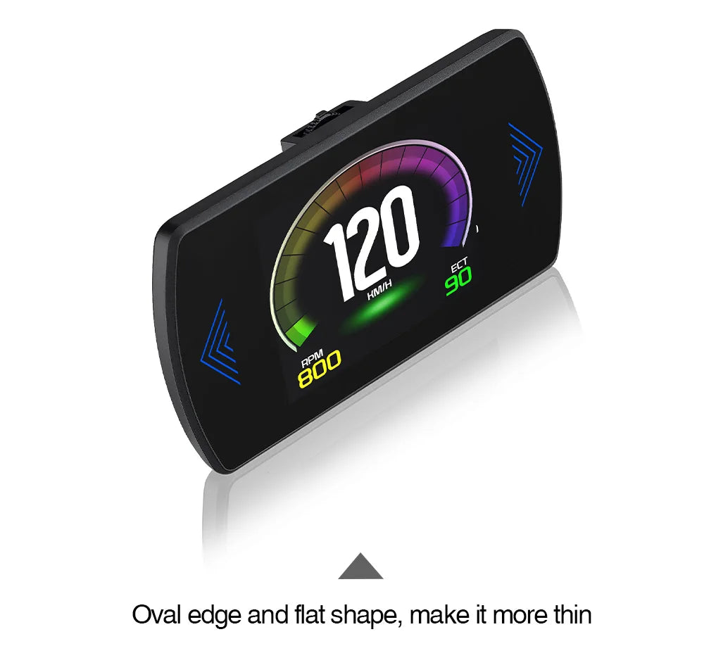 P12 Car OBD2 Head-Up Display — Dual System HUD, Smart Digital Meter for Speed, Fuel, Fault Codes & Driving Data