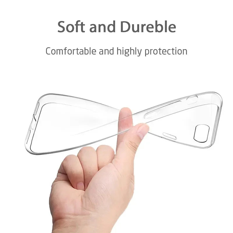 Clear TPU Silicone Case for iPhone SE 2020/2022, 6/6S/7/8/Plus, 5/5S | Soft Transparent Back Cover for Apple Devices