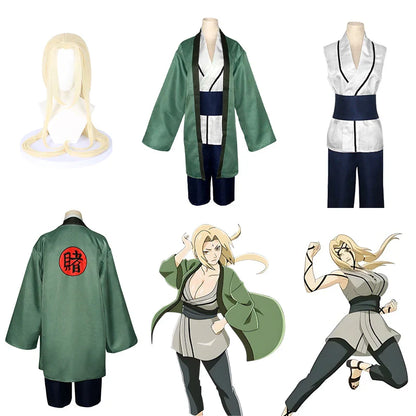 Tsunade Cosplay Costume – Anime Kimono Outfit with Wig for Girls & Women, Perfect for Halloween, Christmas & Carnival