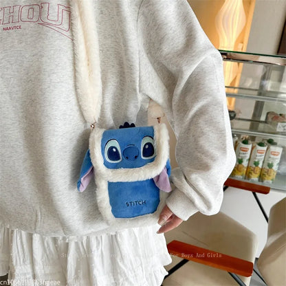 Lilo & Stitch Plush Backpack – Cute Cartoon Crossbody Phone Bag for Daily Use & Gifts