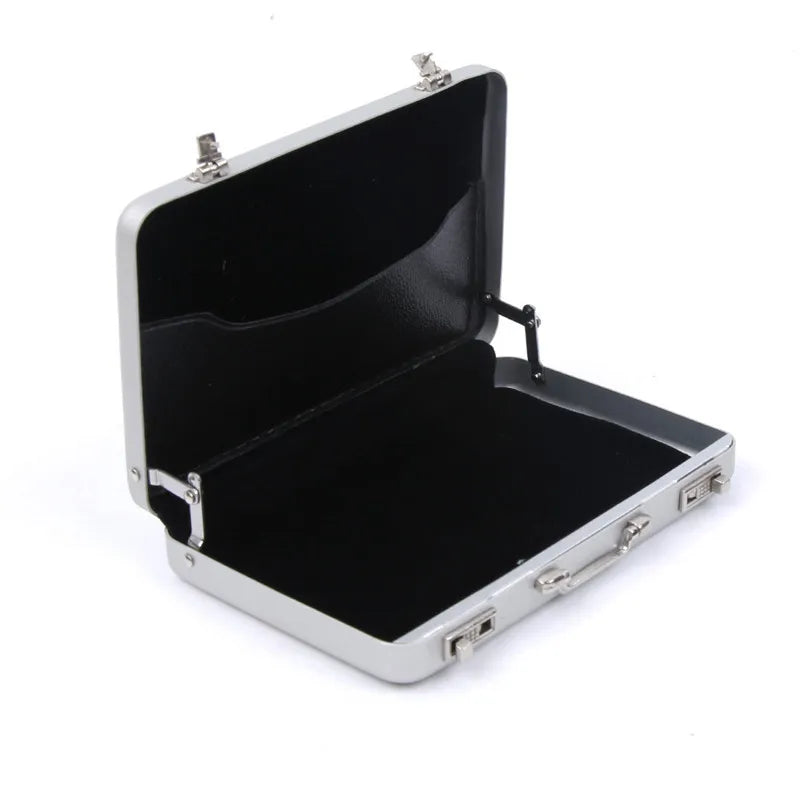 Aluminum Mini Suitcase - Compact Business ID and Credit Card Holder, Bank Card Box, Jewelry Case Organizer - Rectangle Storage Solution
