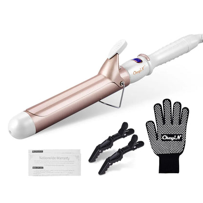 CkeyiN 32mm/38mm Electric Hair Curler – Professional Ceramic Curling Iron with Adjustable Temperature for Women