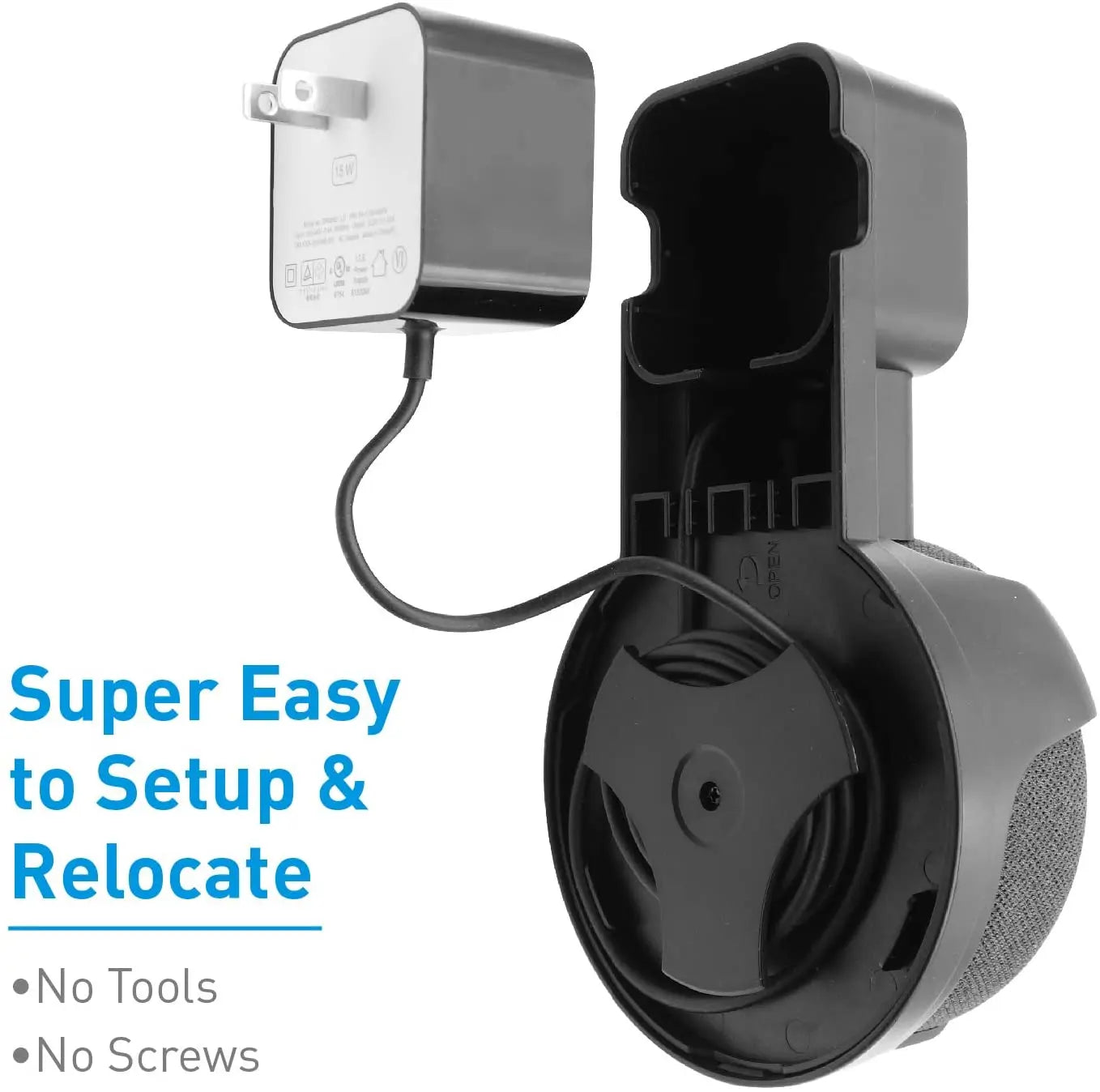 Speaker Wall Mount Holder for Alexa Echo Dot 3rd Gen – Screwless Cable Management Stand Hanger for Indoor Sound Box
