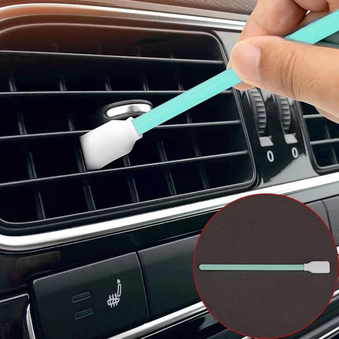 Precision Cleaning Swabs – Lint-Free Fiber Tips with Plastic Handles for Printers, Cameras, Optics, Crafts & Car Detailing