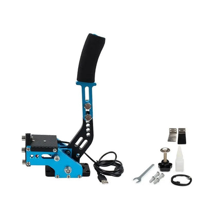 USB Handbrake for Racing Sim — Compatible with G25/27/29, T300, T500, Fanatec OSW, Dirt Rally PC Games, Red/Black/Blue HB-1009