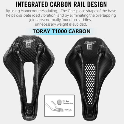 2024 RYET 3D Printed Carbon Bike Saddle — Ultralight Hollow MTB & Road Racing Cycling Seat Cushion