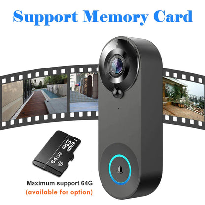 1080P Wireless Video Doorbell Camera – WiFi Smart Doorbell, Tuya Smart Home Security, Motion Detection, Night Vision, Intercom