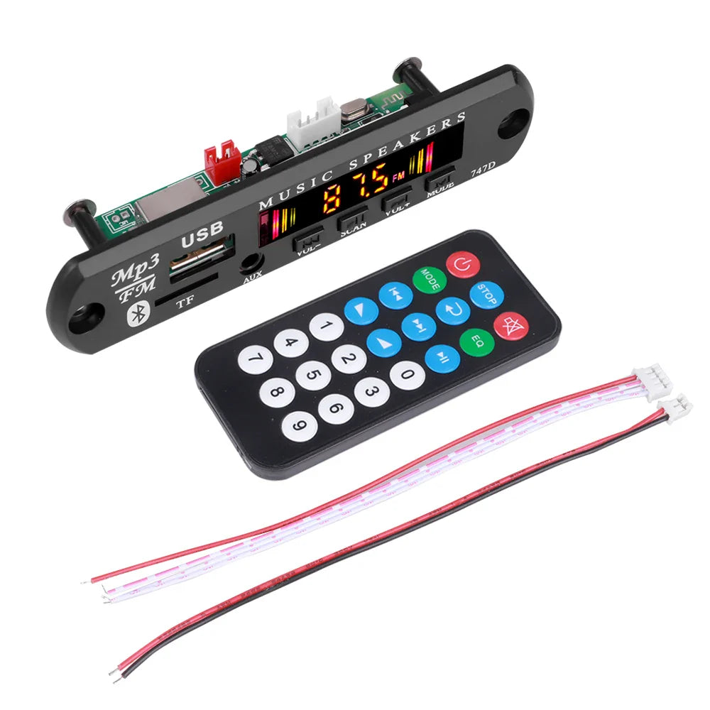 KEBIDU 9V/12V Car Radio Stereo MP3 Decoder Board - Bluetooth Wireless MP3 Player with USB, TF, and Remote Control