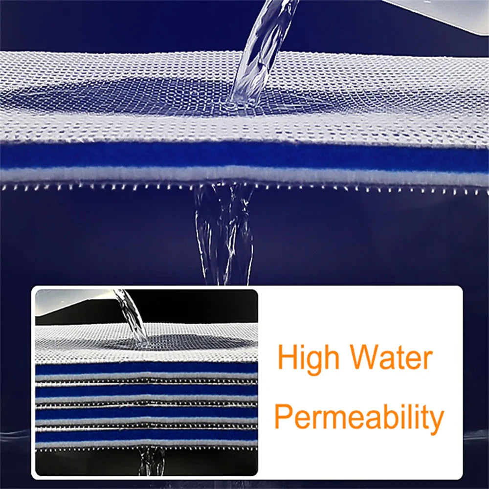 8D Sponge Filter for Aquarium - 8 Layer Foam Denitrifier Pad, Non-Gel Cotton Filter for Fish Tanks