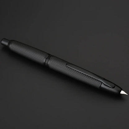 MAJOHN A1 Metal Engraved Fountain Pen: Press Fish Scale Design, Retractable with Clip/No Clip - Office and School Writing Gift