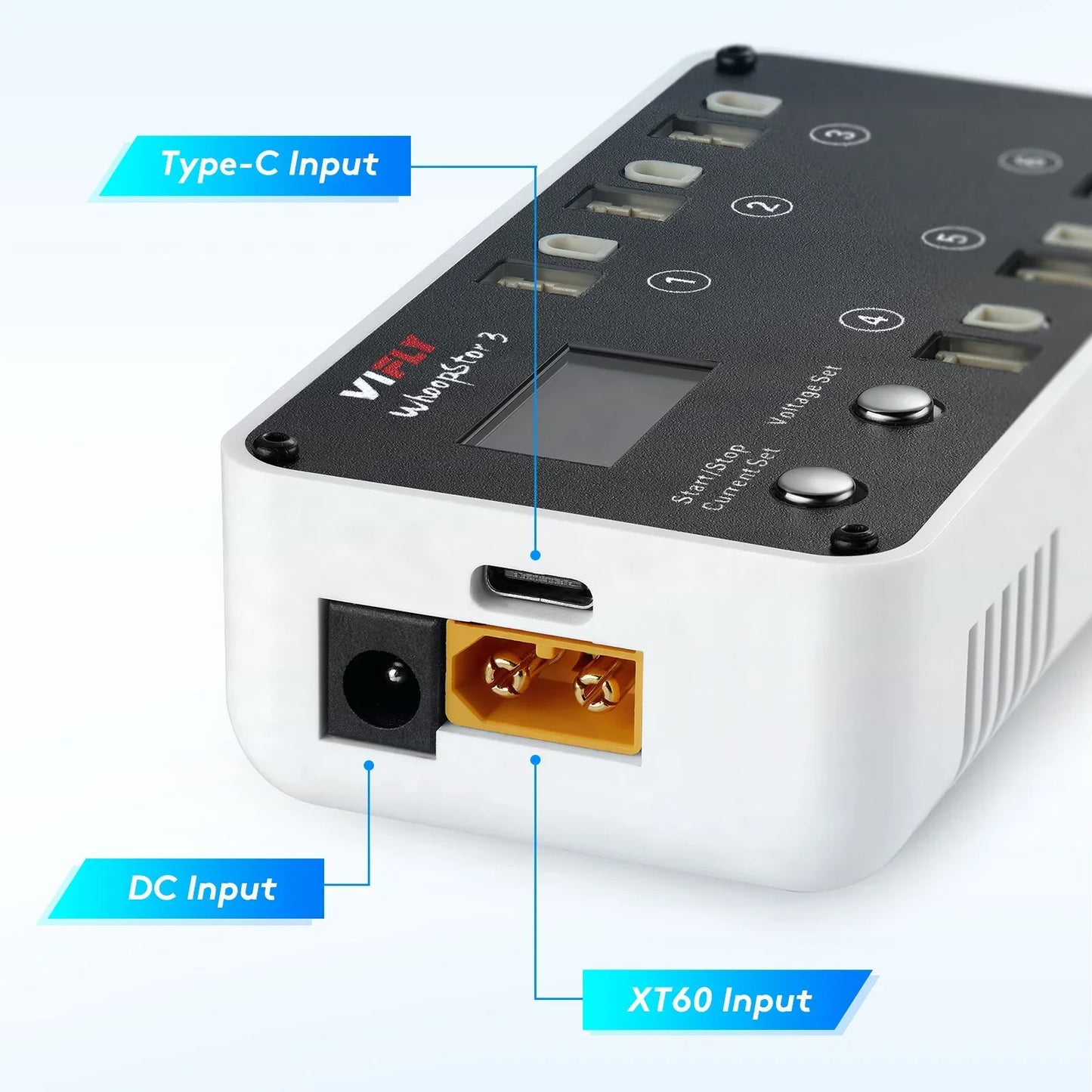 VIFLY WhoopStor 3 V3 6-Port 1S Lipo Battery Charger — Discharger & Storage for FPV TinyWhoop 4.2V/4.35V