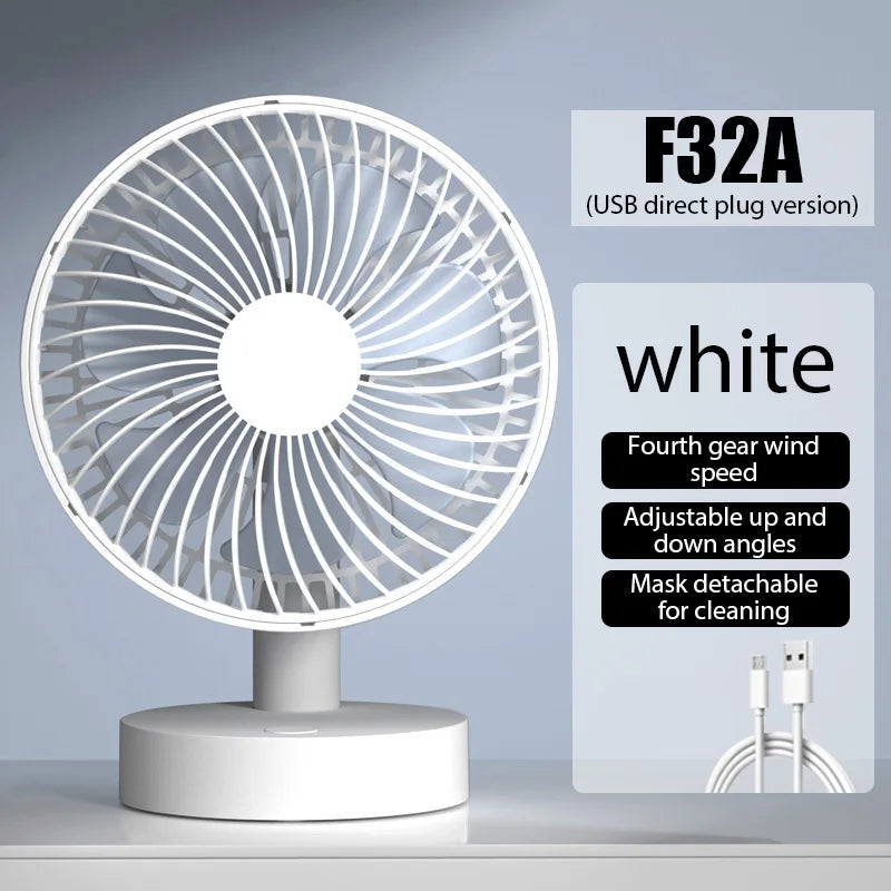 USB Small Electric Desktop Fan – Portable High-Wind Cooling Fan for Home, Dorm, and Office, Table Air Circulator and Air Cooler