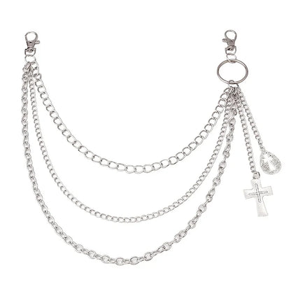 Punk Rock Metal Waist Chain Keychain – Unisex Hip-Hop Jewelry for Jeans, Wallets & Accessories