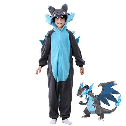 Kids Dragon Cosplay Onesie - Cute Halloween Anime Jumpsuit Costume for Boys & Girls