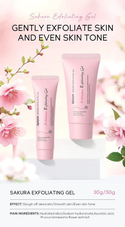 Sakura Exfoliating Peeling Gel — Moisturizing Nourishing Facial Scrub Cream for Skin Care, 30g/50g