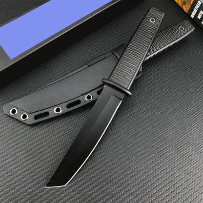 CS KOBUN Tactical Fixed Blade Knife – 8Cr13Mov Tanto Blade for Outdoor, Survival, Hunting & Self-Defense