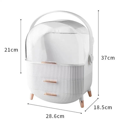 Cosmetic Storage Box - Large Capacity Waterproof Makeup & Skincare Organizer with Drawer