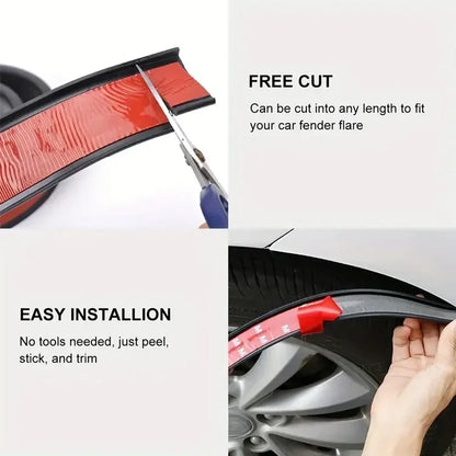 Carbon Fiber Pattern Car Wheel Fenders | Tire Arches Decorative Lips for General Vehicles