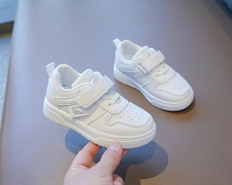 Baby & Kids Spring Autumn White Sneakers — Soft Sole Anti-Slip Casual Sport Shoes for Toddlers