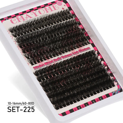 Individual Cluster Lashes – 20-100D Natural Look DIY Eyelash Extensions, 280pcs Mixed Tray Volume Lashes