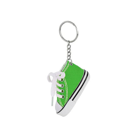 12-Piece Mini Shoe Keychains – Cloth Material Shoe Key Rings Set