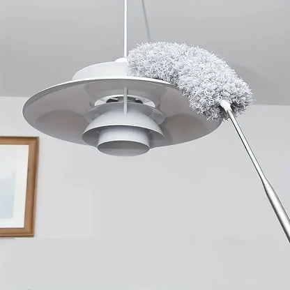 2.8M Extendable Chicken Feather Duster - Curved Ceiling Cleaning Broom with Electrostatic Dust Collector