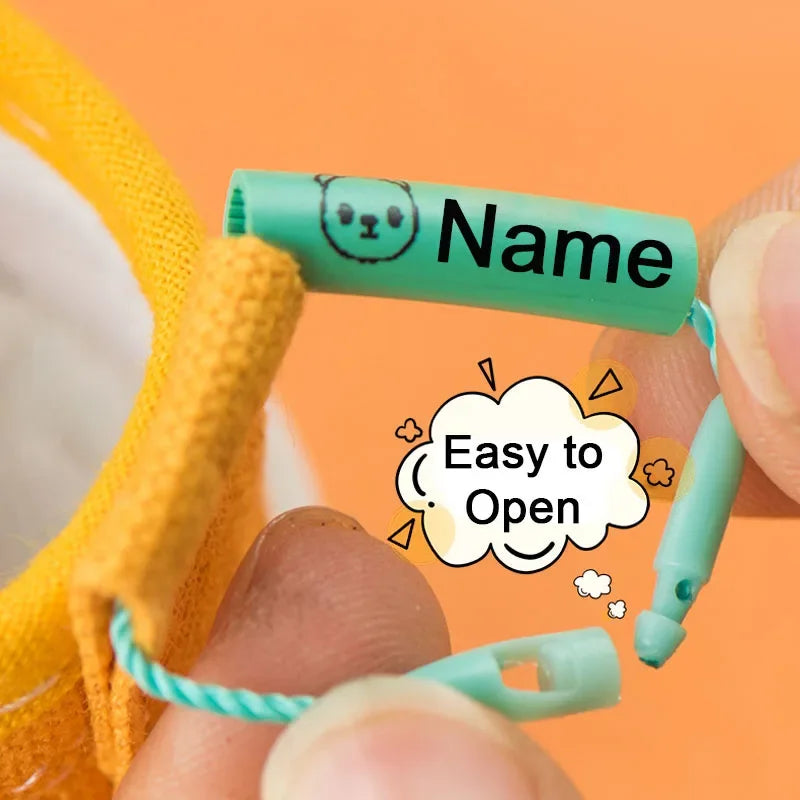 20pcs Waterproof Name Sticker Tags - Customized Baby Shoes, Schoolbag, Cup, Clothes Name Labels with Rope