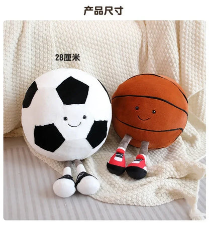 CM Sports Plush Toy — Football & Basketball Dolls, Creative Pillow & Interactive Pet Ball for Dogs & Cats