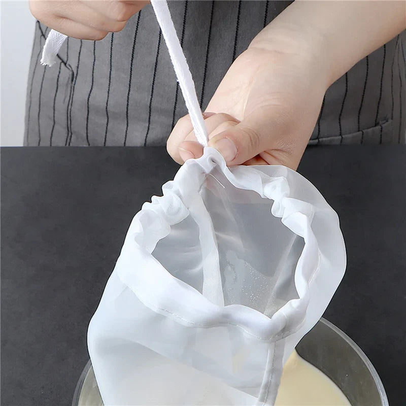 Nylon Filter Bags - Reusable Food Strainer Net for Tea, Milk, Cheese & Kitchen Use