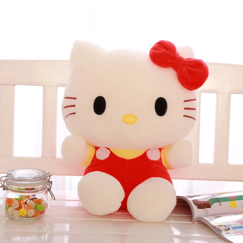 Hello Kitty Plush Toy — 20cm Sanrio Soft Stuffed KT Cat Doll, Cute Movie Character, Birthday Gift for Kids