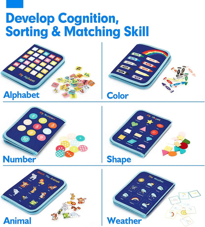 Montessori Busy Book – Portable Educational Toy for Toddlers, Travel Activity Board, Fine Motor Skills & Early Learning