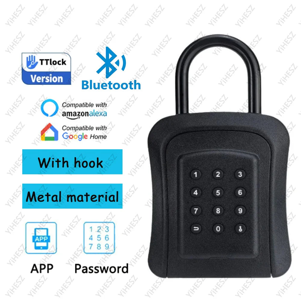 Tuya/TTlock Smart Password Key Box – Outdoor IP65 Waterproof Anti-Theft Wall Mount Security Safe in ABS/Metal
