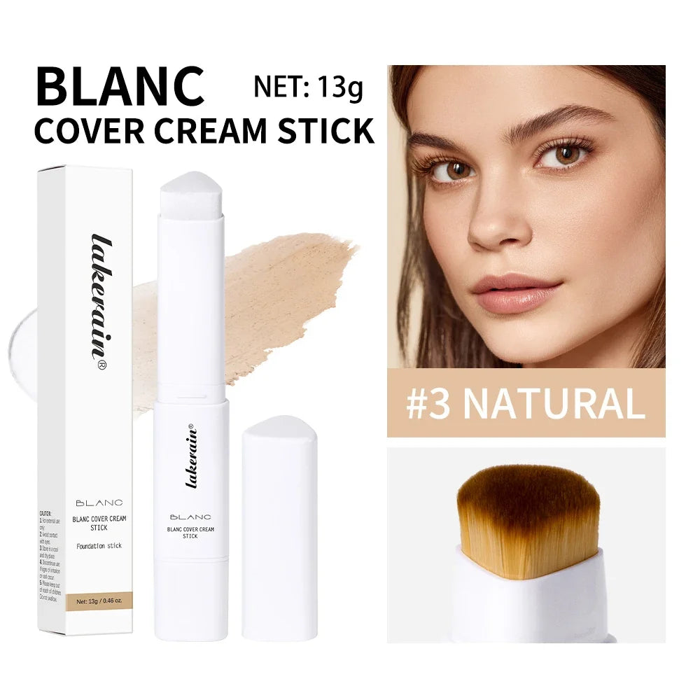 Color Changing Foundation Stick - Waterproof Dual-Ended High Coverage Makeup with Brush