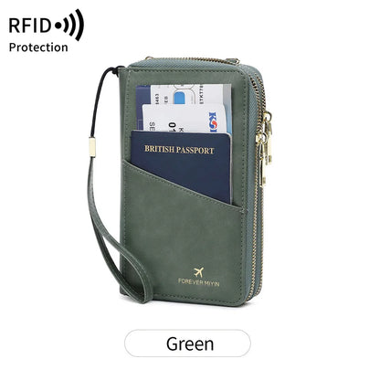 New Travel Passport Wallet – Fashionable Multi-Functional Double Zipper PU Leather Passport Cover with Clip