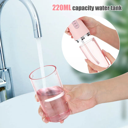 Portable USB Rechargeable Oral Irrigator: Dental Water Flosser with 4 Jet Tips, 3 Modes, IPX7, 1400rpm