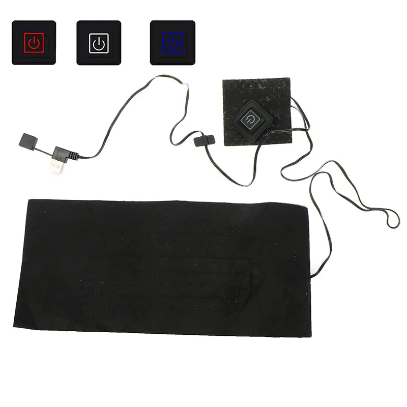 USB Clothes Heater Pad - 3 Gear Adjustable Temperature Electric Heating Sheet for Vest and Jacket - 5 in 1 Heating Warmer Pad