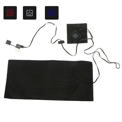USB Clothes Heater Pad - 3 Gear Adjustable Temperature Electric Heating Sheet for Vest and Jacket - 5 in 1 Heating Warmer Pad