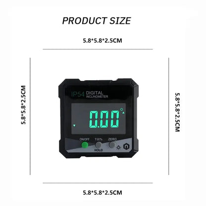 Digital Display Inclination Box: Precision Measurement with Backlight, Magnetic Suction - Protractor Inclinometer Angle Meter (1PC)