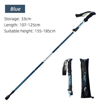5-Section Foldable Trekking Pole – Portable Hiking Stick for Nordic, Elderly & Camping, Telescopic & Easy to Carry