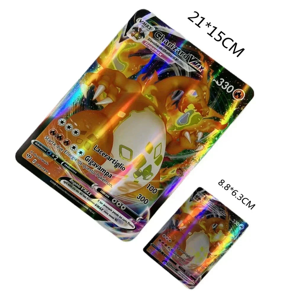 2024 Oversized Pokémon Cards – 30pcs Jumbo VMAX, VSTAR, GX, Arceus, Pikachu & Charizard Super Shiny Rare Cards for Birthday Gifts