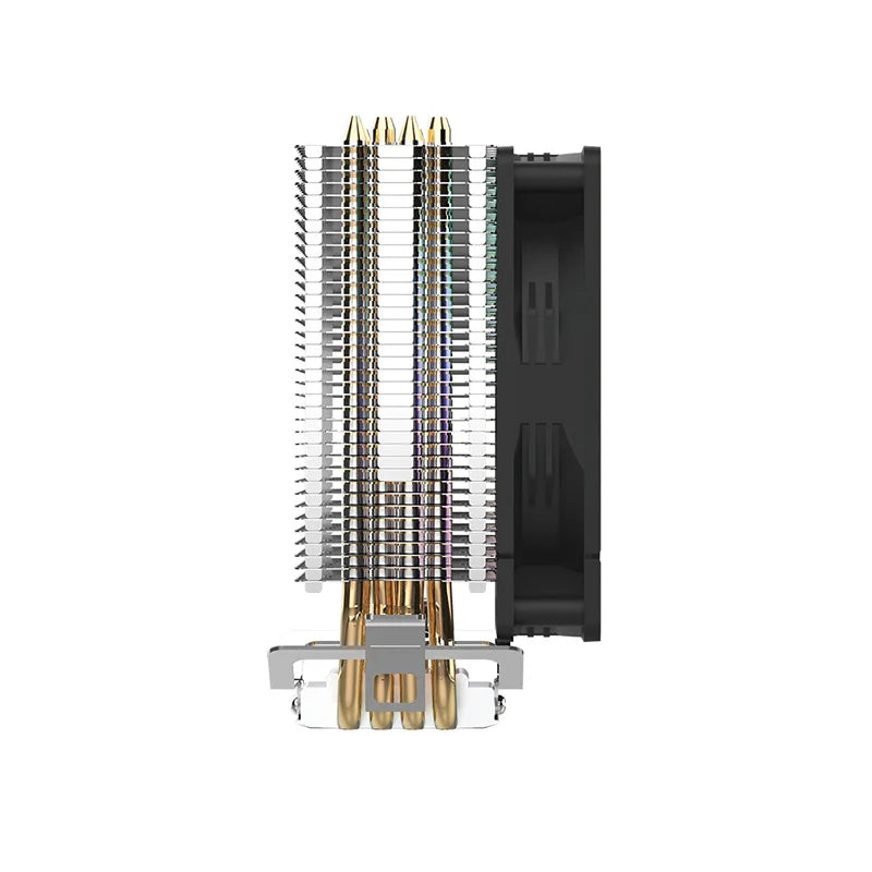 TEUCER CPU Cooler — 4 Heat Pipe Radiator with 3-Pin PWM Silent RGB Fan for Intel LGA 1700/1150/1155/1156/1366 & AMD AM2/AM3/AM4
