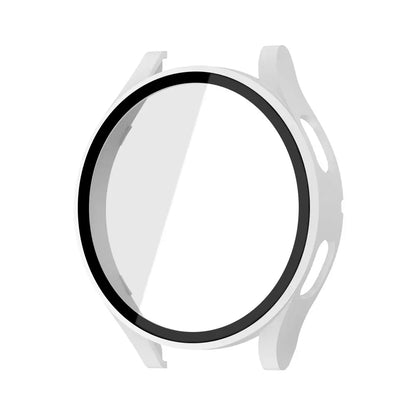 Tempered Glass & PC Bumper Case for Samsung Galaxy Watch 4/5/6/7/8 – Full Coverage Protective Cover (40mm & 44mm)
