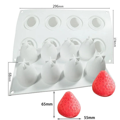 Raspberry & Strawberry Silicone Mousse Mold — Chocolate, Fondant & Dessert Baking Tool for Home & Bakery
