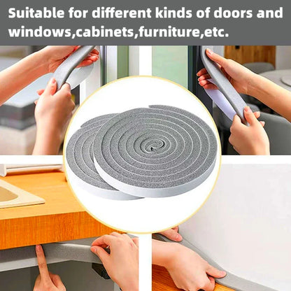 4M Foam Self-Adhesive Sealing Strip - Wearable Sliding Dustproof Sponge Tape for Door & Window - Soundproof Home Insulation