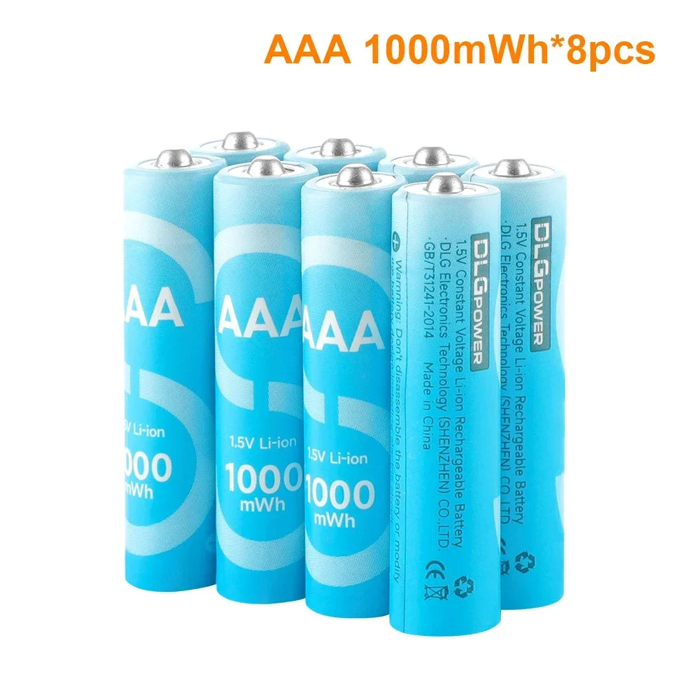 DLGPOWER 1.5V AA/AAA Rechargeable Lithium Batteries with Charger – for Camera, Electric Toy, Remote Control, Game Controller