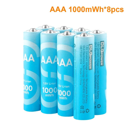 DLGPOWER 1.5V AA/AAA Rechargeable Lithium Batteries with Charger – for Camera, Electric Toy, Remote Control, Game Controller