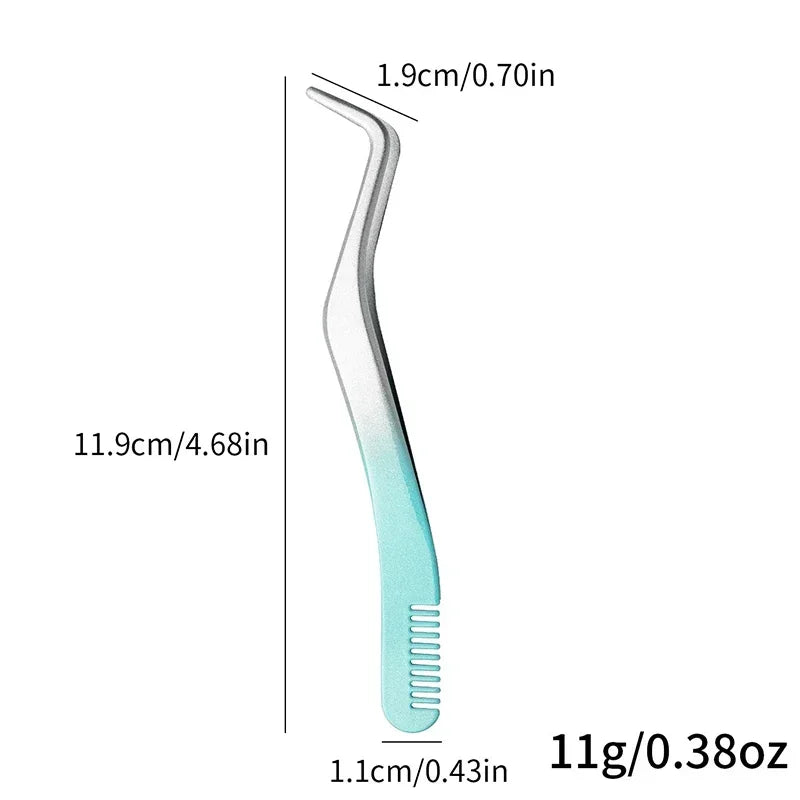 Professional False Eyelash Applicator Tweezers – Precision Lash Extension Clip & Curler Makeup Tool