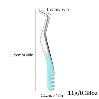 Professional False Eyelash Applicator Tweezers – Precision Lash Extension Clip & Curler Makeup Tool