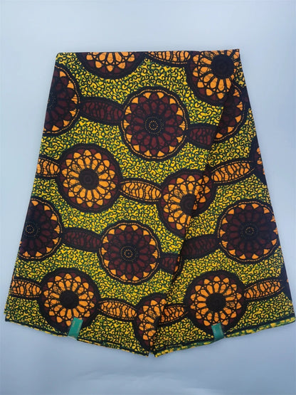 African Real Wax Ankara Fabric - 100% Cotton 6 Yards Nigerian Print Party Dress Sewing Material